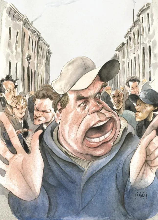 New Yorker Cartoon of David Simon, writer of TV show The Wire