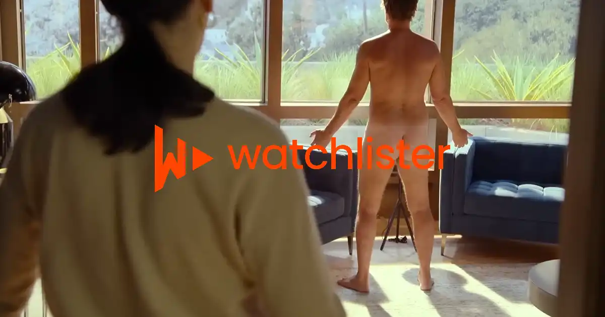Image featured Rob Lowe standing naked in front of a window with a woman in the foreground having just walked into his office. It's a still from the TV comedy show Unstable.